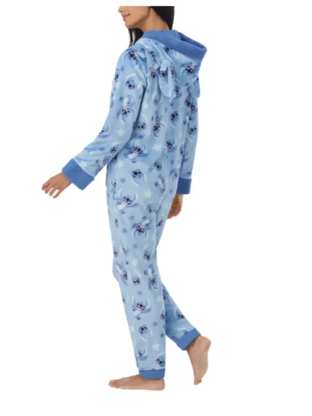 NWT Stitch Adult One-Piece Blue Pajama Size Large - Picture 2 of 10